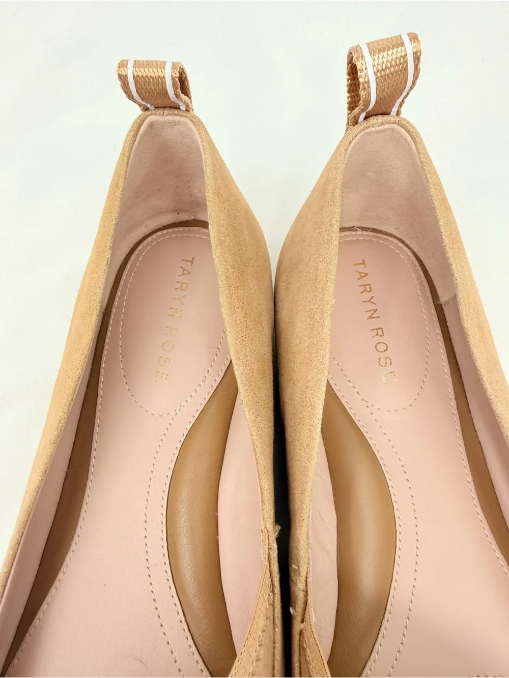 Taryn Rose FELICITY Brown Glitter Suede Pointed Toe D'Orsay Slip On Ballet Flats
